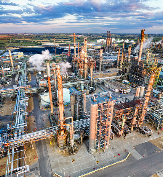 Aerial Oil Refinery shot